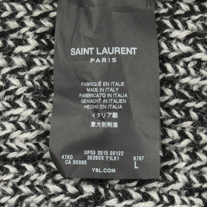 リブ ニット ウール ブラック ホワイト サンローランパリ トップス SAINT LAURENT PARIS