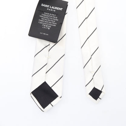 ストライプ ネクタイ シルク オフホワイト ブラック サンローランパリ 財布・小物 SAINT LAURENT PARIS