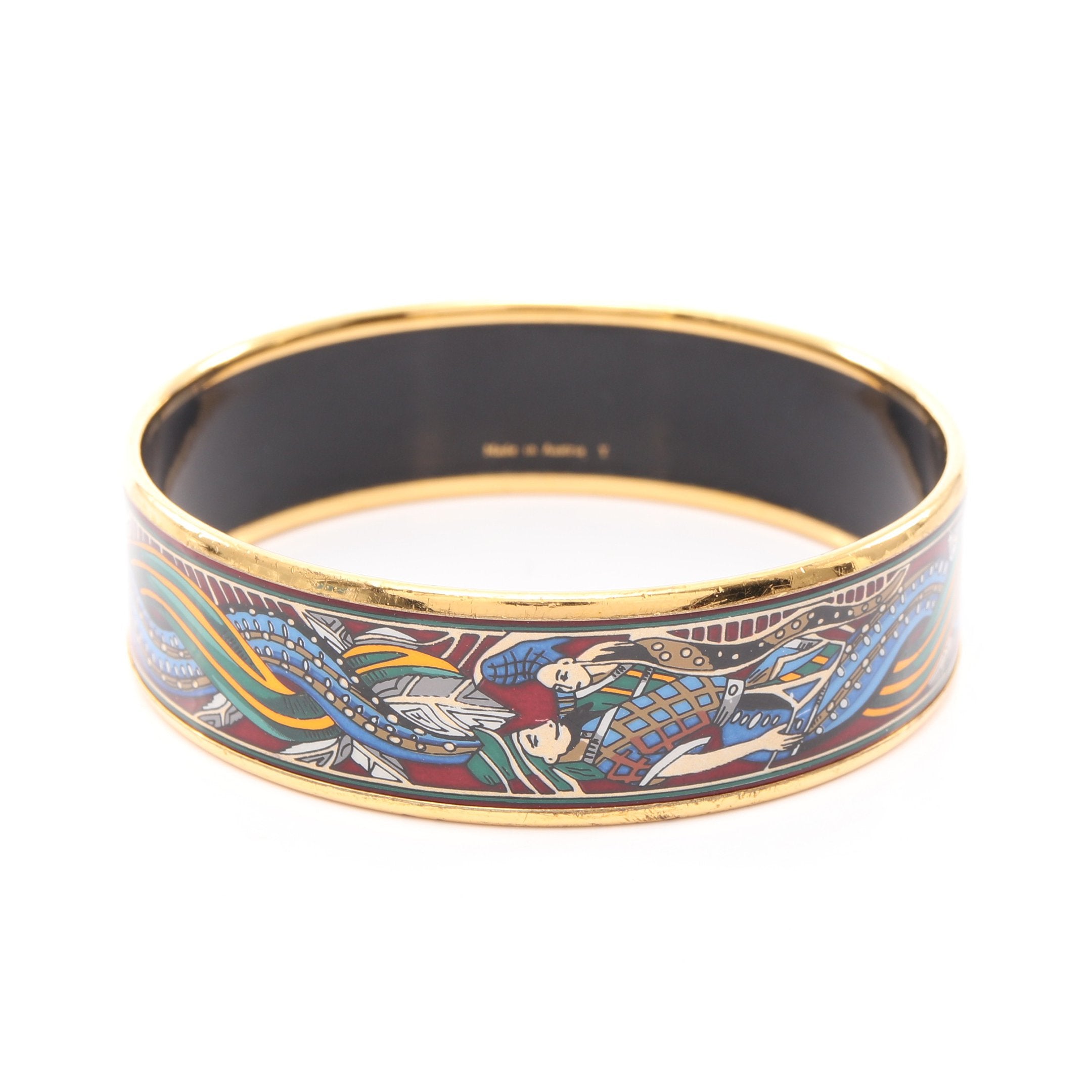 HERMES エルメス 七宝焼き ブレスレット エマイユGM  GP バングル グリーン レディース 中古・古着通販】HERMES (エルメス) エマイユGM グリーン サイズ:GM