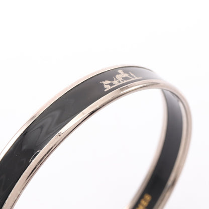 エマイユPM カレーシュ バングル 七宝 シルバー ブラック エルメス アクセサリー HERMES