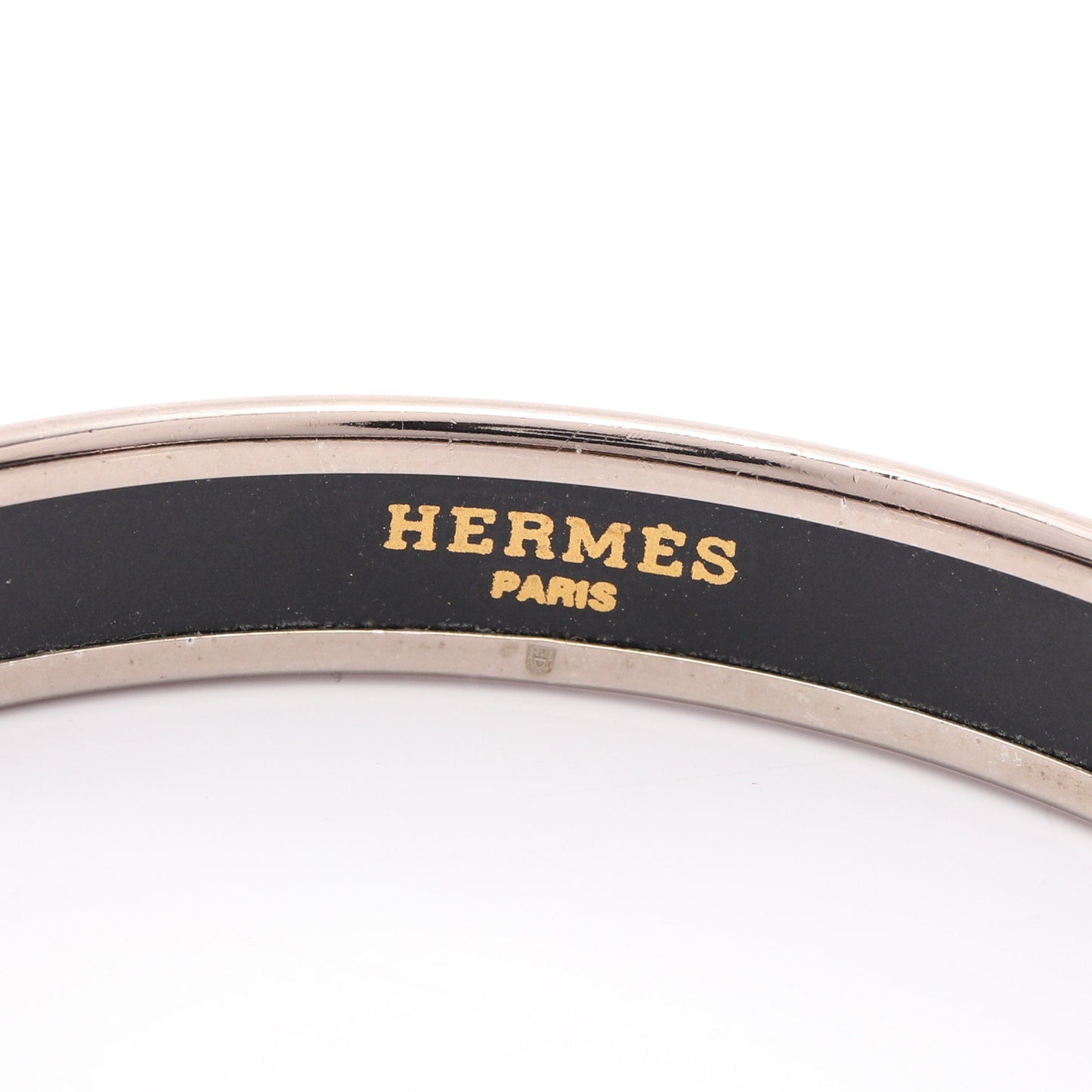 エマイユPM カレーシュ バングル 七宝 シルバー ブラック エルメス アクセサリー HERMES