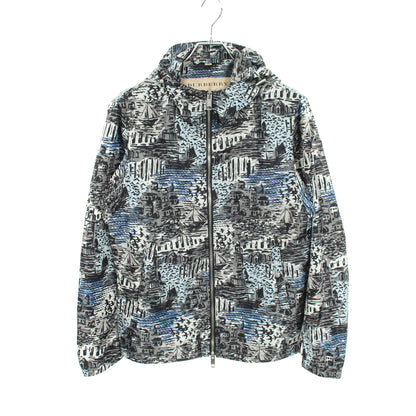 総柄 フード付き ジャケット ブルゾン ナイロン ブラック グレー ブルー バーバリー アウター BURBERRY