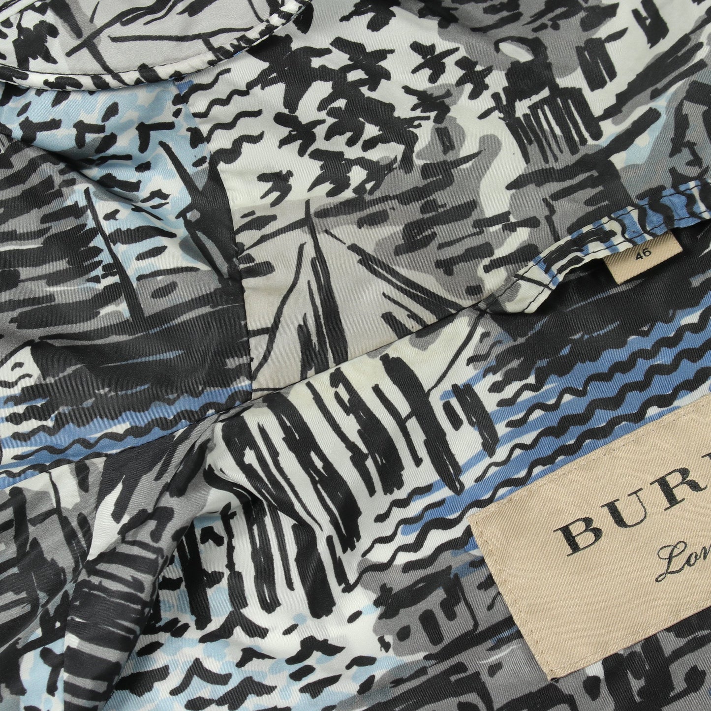 総柄 フード付き ジャケット ブルゾン ナイロン ブラック グレー ブルー バーバリー アウター BURBERRY