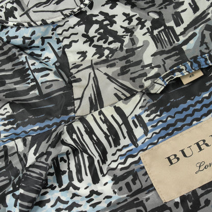 総柄 フード付き ジャケット ブルゾン ナイロン ブラック グレー ブルー バーバリー アウター BURBERRY
