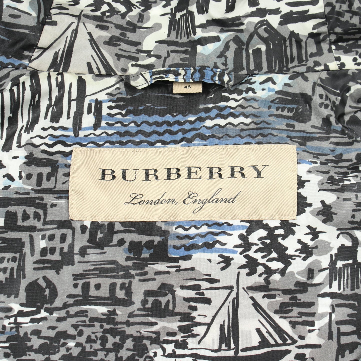 総柄 フード付き ジャケット ブルゾン ナイロン ブラック グレー ブルー バーバリー アウター BURBERRY
