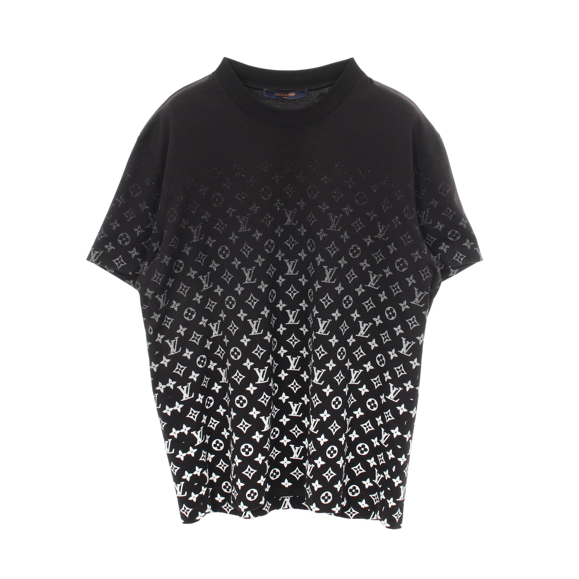 モノグラムグラディエント 半袖Tシャツ コットン ブラック ホワイト ルイヴィトン トップス LOUIS VUITTON