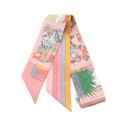 ツイリー GRAND THEATRE NOUVEAU リボン スカーフ シルク ピンク マルチカラー エルメス 財布・小物 HERMES