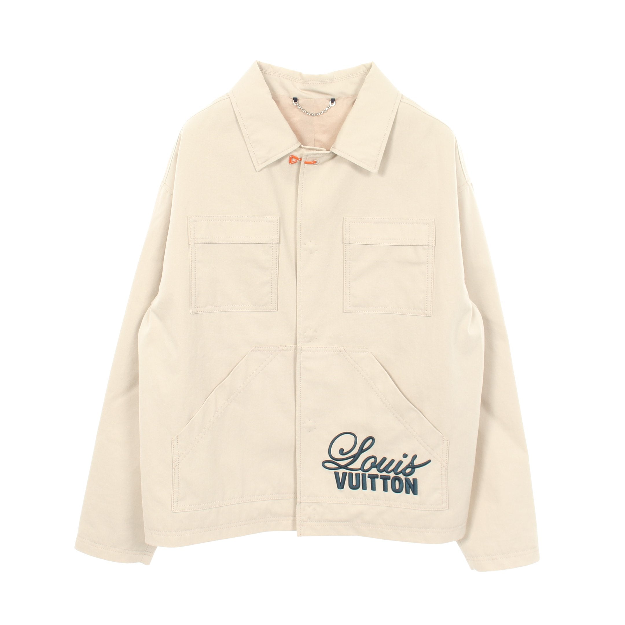 Louis Vuitton ベージュジャケット52 ワークジャケット ワークウェアチョアコート ワークジャケット コットン ベージュ ルイ