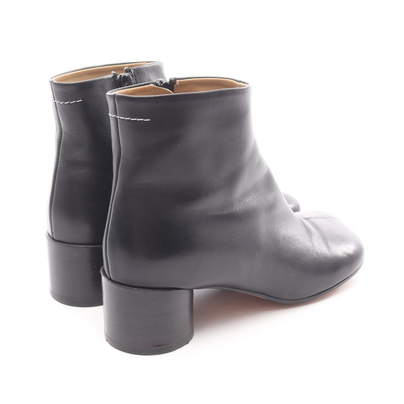 アナトミック ショート ブーツ レザー ブラック エムエムシックスメゾンマルジェラ シューズ MM6 MAISON MARGIELA