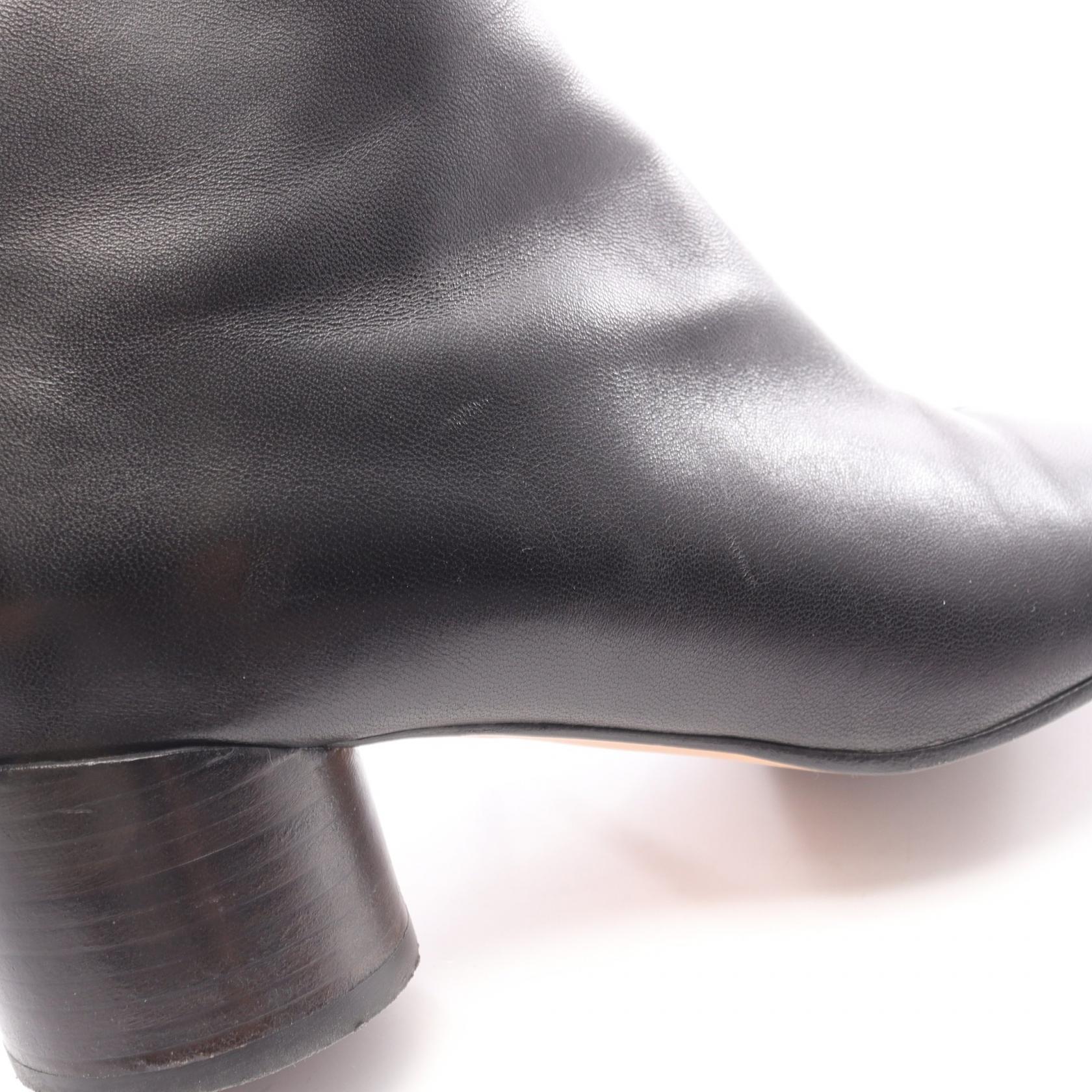 アナトミック ショート ブーツ レザー ブラック エムエムシックスメゾンマルジェラ シューズ MM6 MAISON MARGIELA