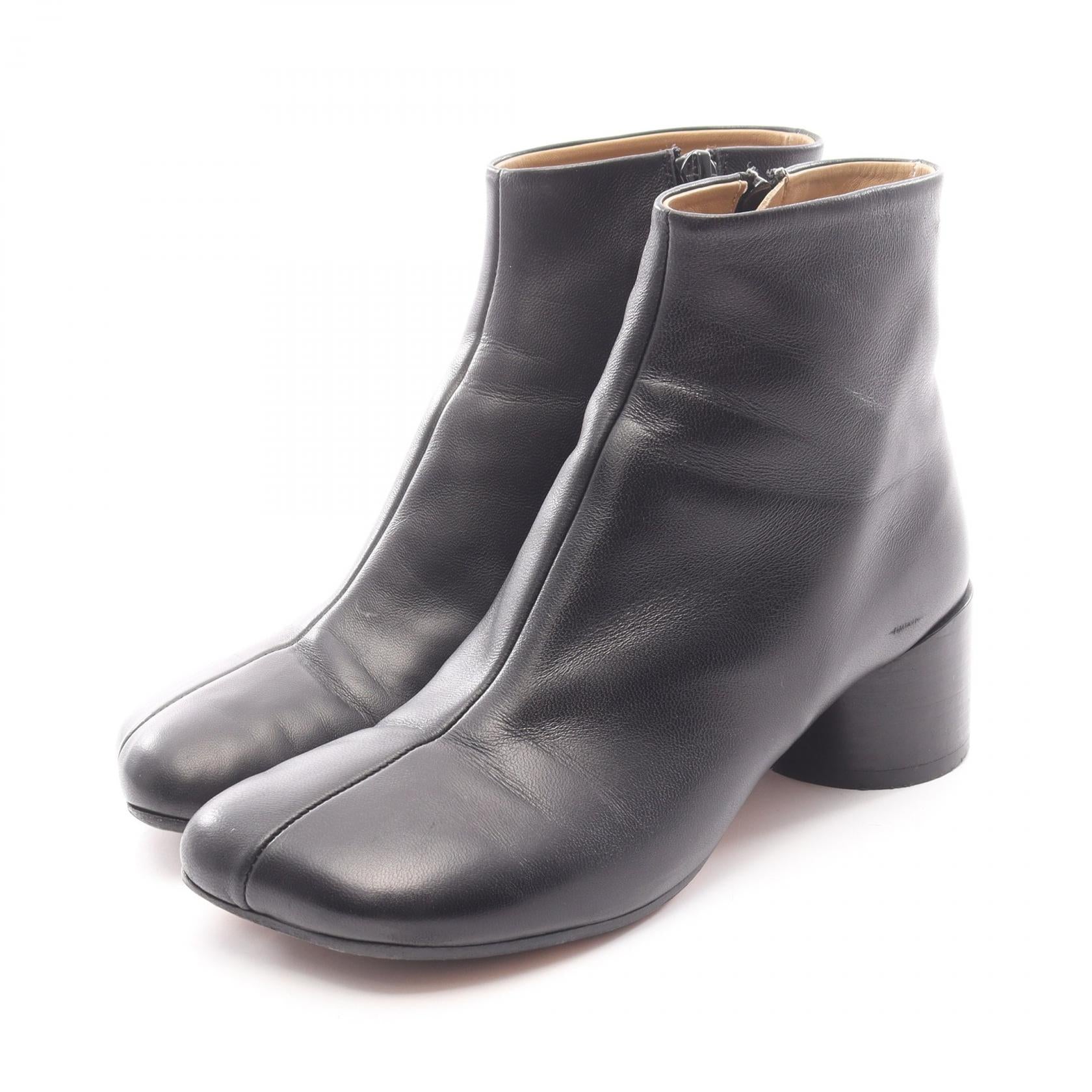 アナトミック ショート ブーツ レザー ブラック エムエムシックスメゾンマルジェラ シューズ MM6 MAISON MARGIELA