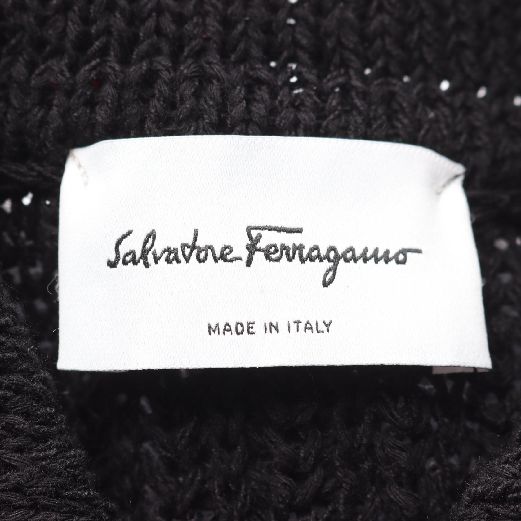 半袖 ニット シャツ コットン ブラック サルヴァトーレフェラガモ トップス Salvatore Ferragamo