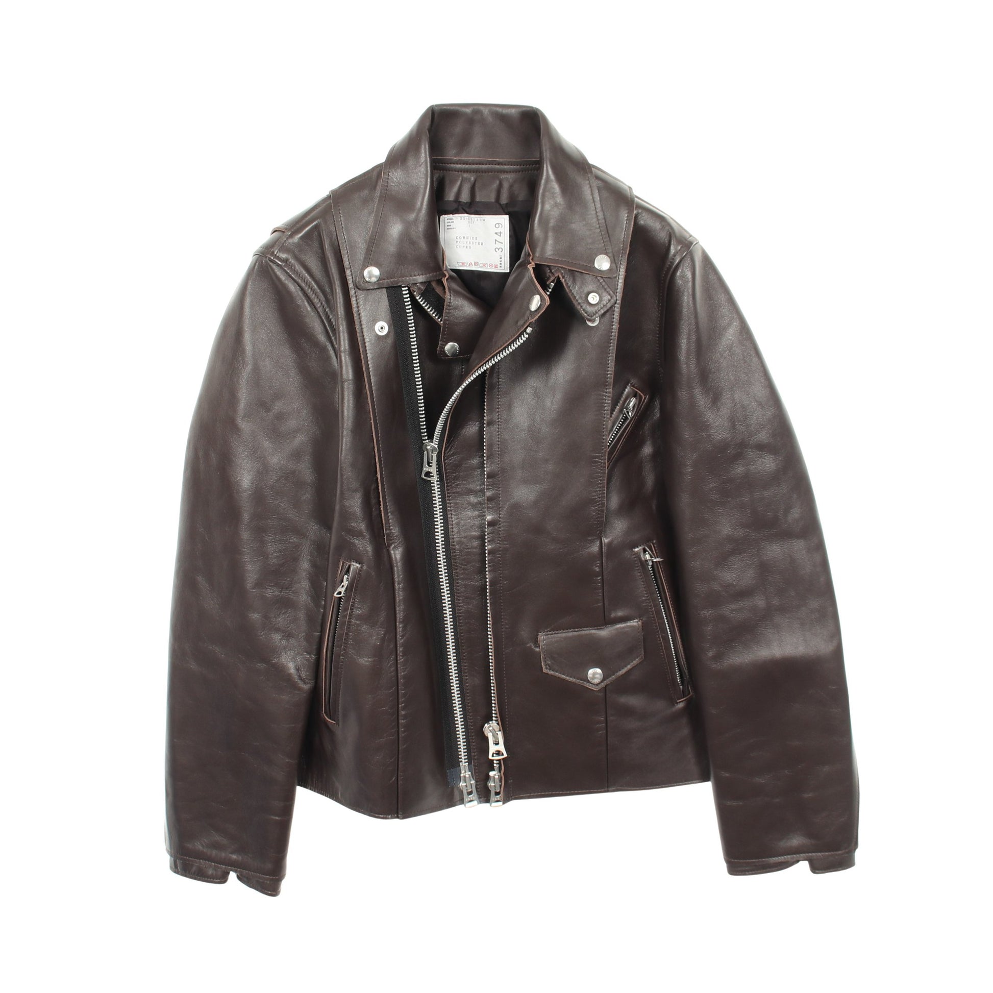 Leather Jacket レザージャケット レザー ダークブラウン サカイ アウター sacai