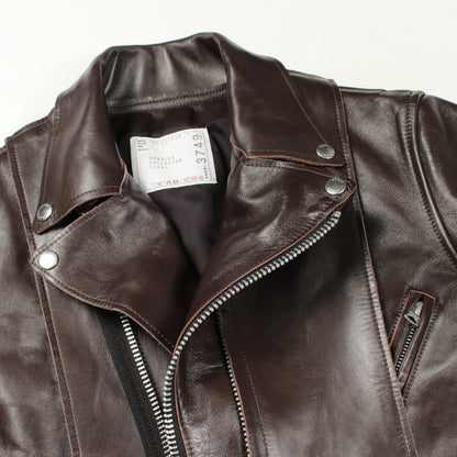 Leather Jacket レザージャケット レザー ダークブラウン サカイ アウター sacai