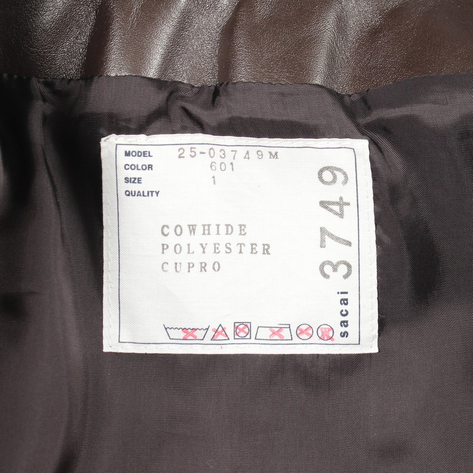 Leather Jacket レザージャケット レザー ダークブラウン サカイ アウター sacai