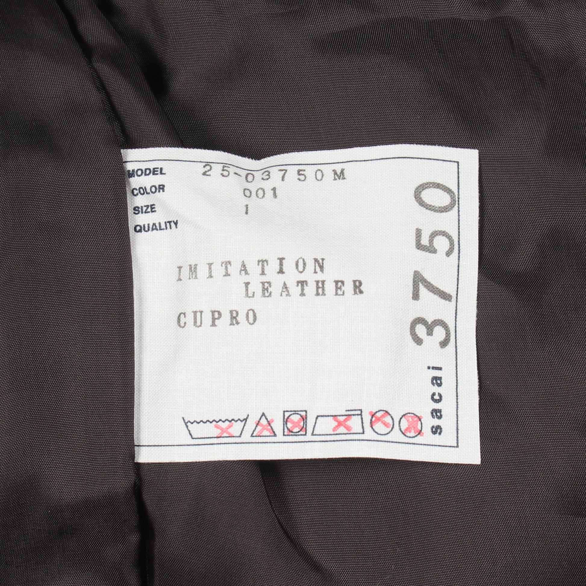 Faux Leather Pants パンツ フェイクレザー ブラック サカイ ボトムス sacai