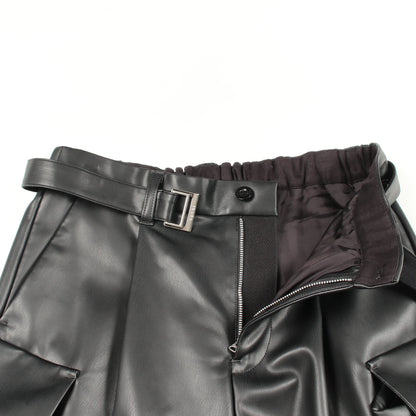 Faux Leather Pants パンツ フェイクレザー ブラック サカイ ボトムス sacai