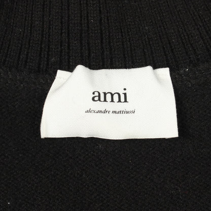 ハートロゴ タートルネック ニット ウール ブラック レッド アミアレクサンドルマテュッシ トップス AMI Alexandre Mattiussi
