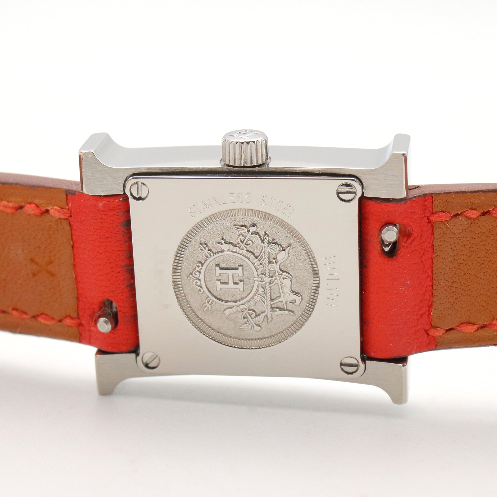 HERMES Hウォッチ レディース腕時計 SS クオーツ レザーベルト Hウォッチ ミニ ドゥブルトゥール レディース 腕時計 クオーツ