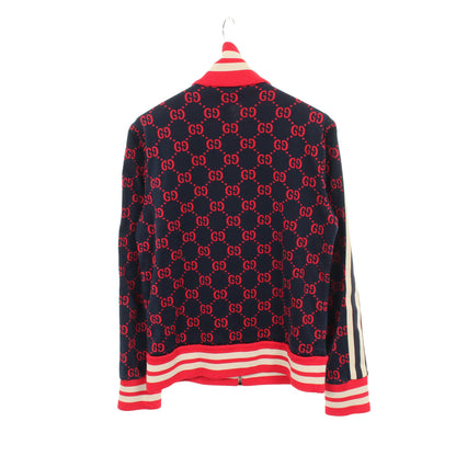 GGジャガード トラックジャケット コットン ネイビー レッド ベージュ グッチ アウター GUCCI