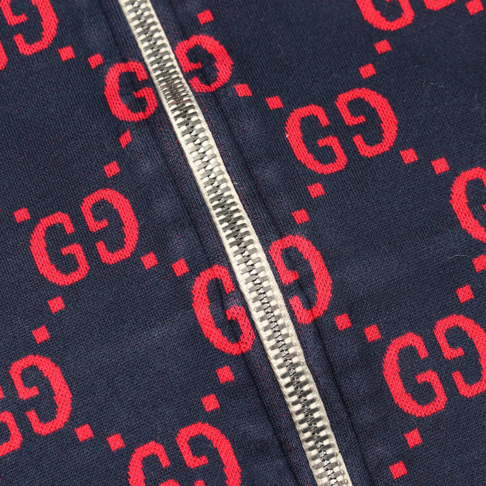 GGジャガード トラックジャケット コットン ネイビー レッド ベージュ グッチ アウター GUCCI