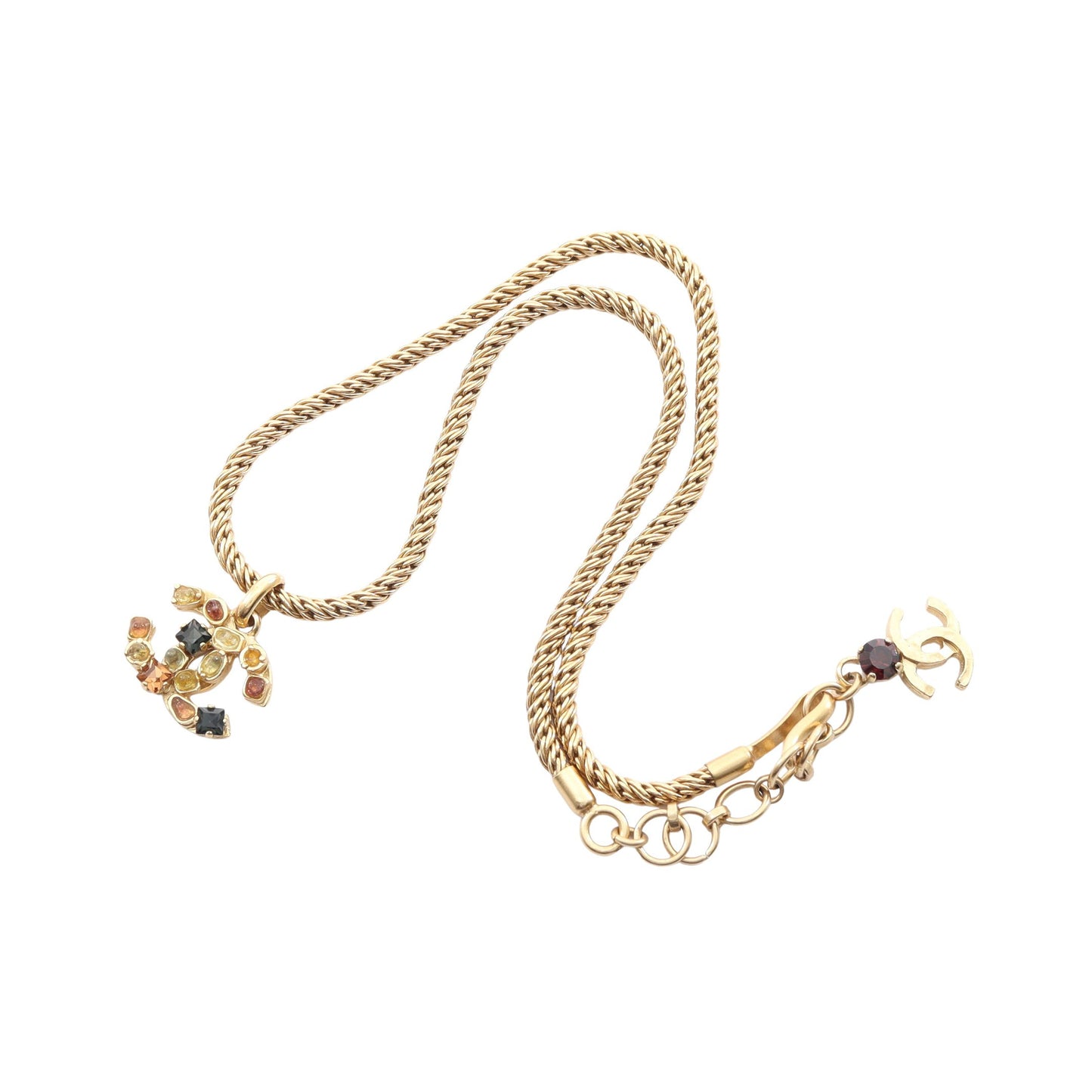 ココマーク グリポア ネックレス GP ラインストーン ゴールド マルチカラー 01A シャネル アクセサリー CHANEL