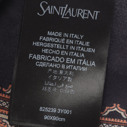 総柄 スカーフ シルク ブラック ブラウン サンローランパリ 財布・小物 SAINT LAURENT PARIS