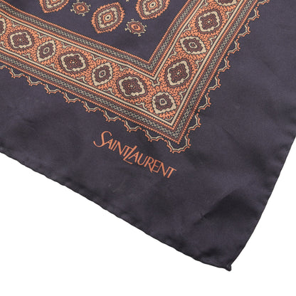 総柄 スカーフ シルク ブラック ブラウン サンローランパリ 財布・小物 SAINT LAURENT PARIS