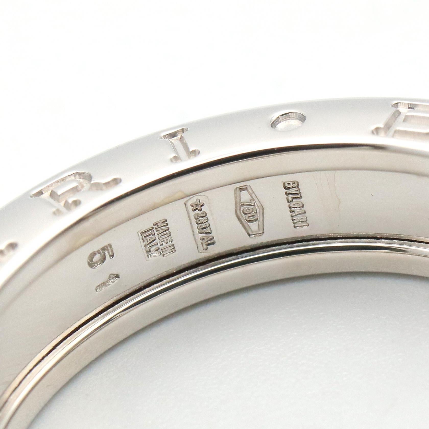 B-zero1 リング 1バンド リング 指輪 K18WG シルバー ホワイトゴールド ブルガリ アクセサリー BVLGARI