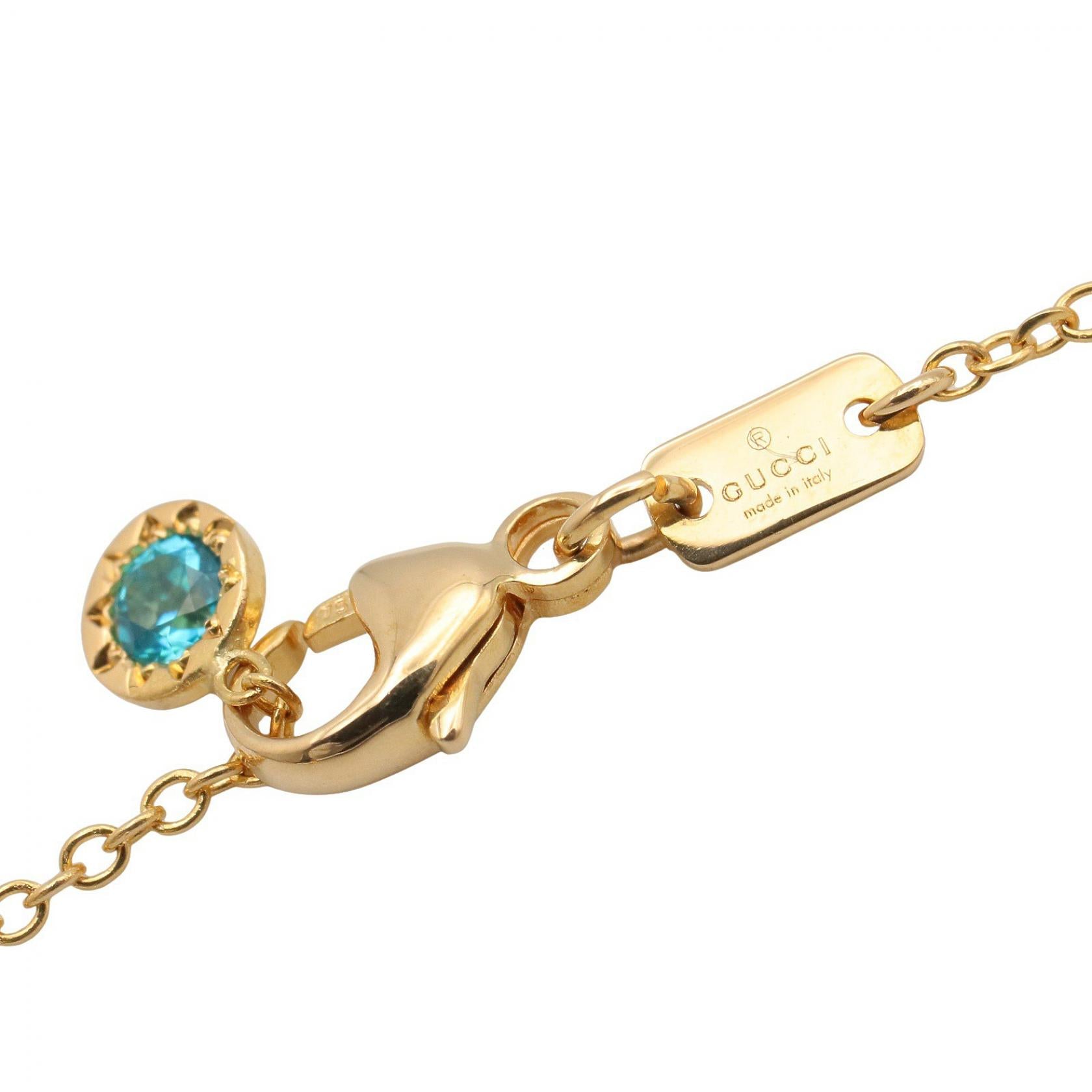 GGランニング ブルートパーズ ネックレス ネックレス K18YG ブルートパーズ イエローゴールド ブルー グッチ アクセサリー GUCCI