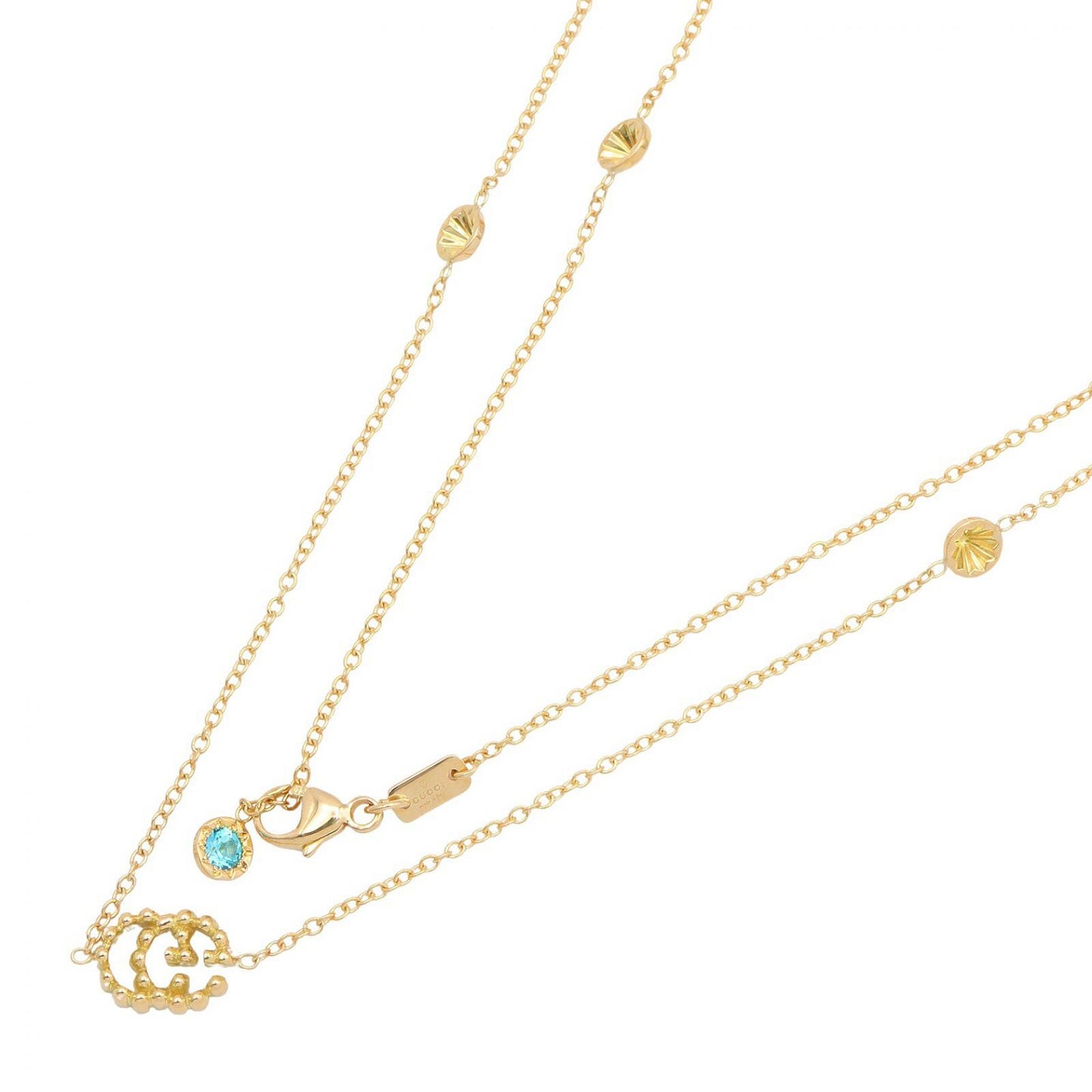 GGランニング ブルートパーズ ネックレス ネックレス K18YG ブルートパーズ イエローゴールド ブルー グッチ アクセサリー GUCCI