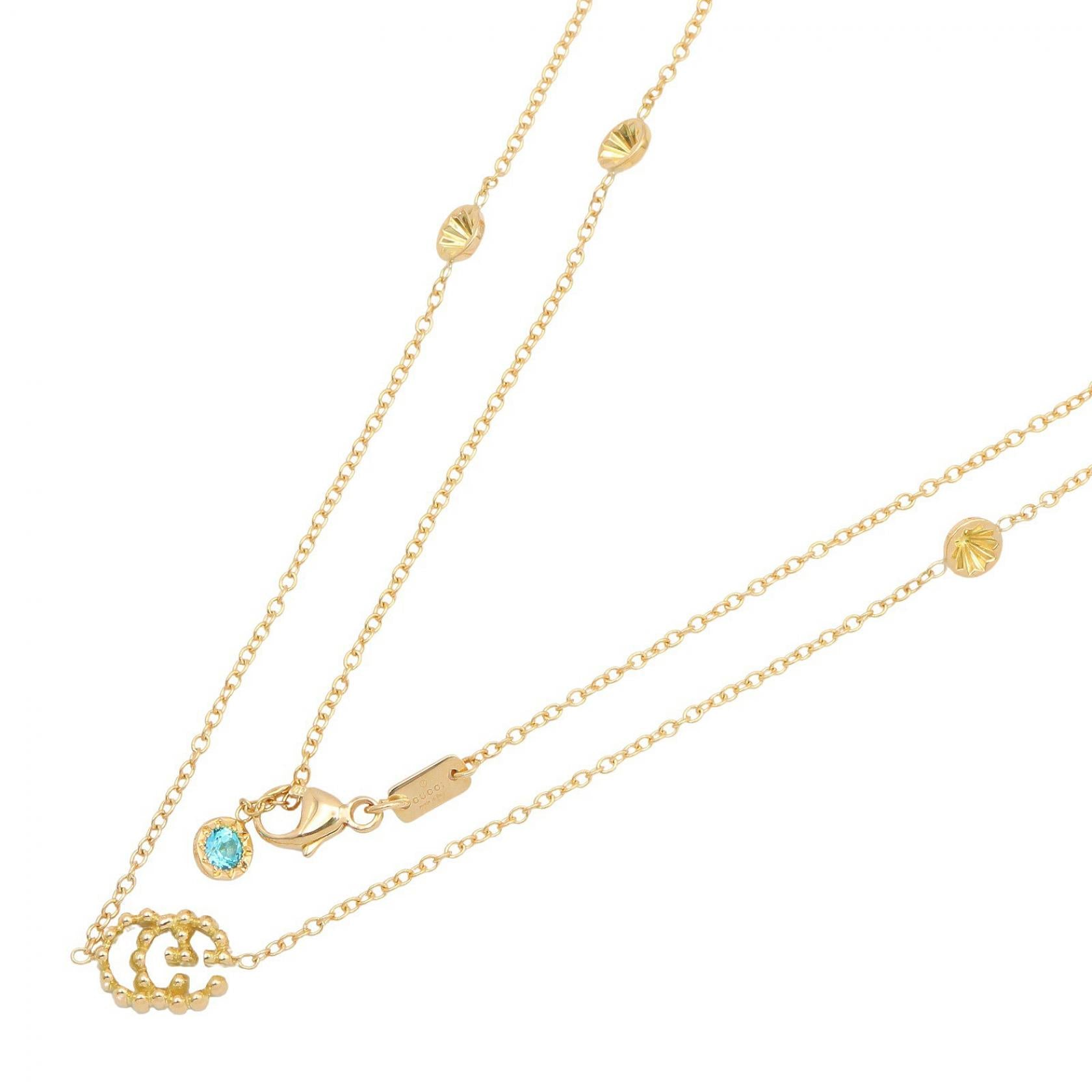 GGランニング ブルートパーズ ネックレス ネックレス K18YG ブルートパーズ イエローゴールド ブルー グッチ アクセサリー GUCCI