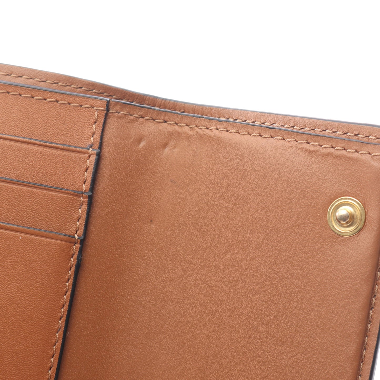 バーティカル ウォレット スモール 三つ折り財布 レザー ブラウン ロエベ 財布・小物 LOEWE