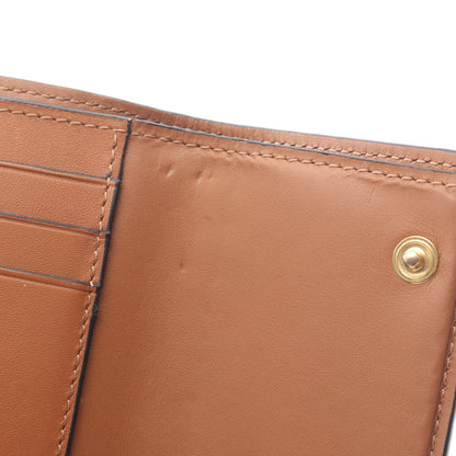 バーティカル ウォレット スモール 三つ折り財布 レザー ブラウン ロエベ 財布・小物 LOEWE