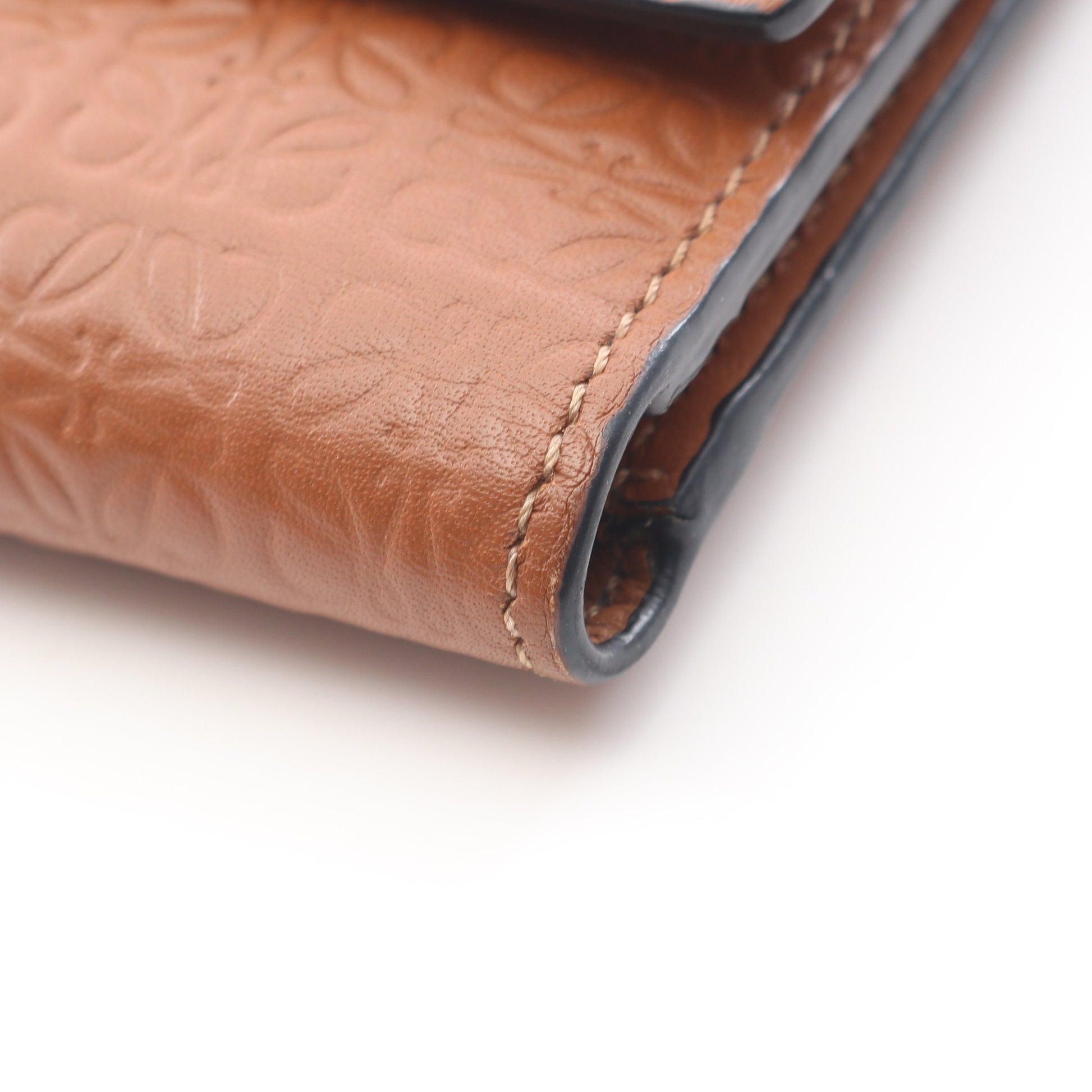 バーティカル ウォレット スモール 三つ折り財布 レザー ブラウン ロエベ 財布・小物 LOEWE