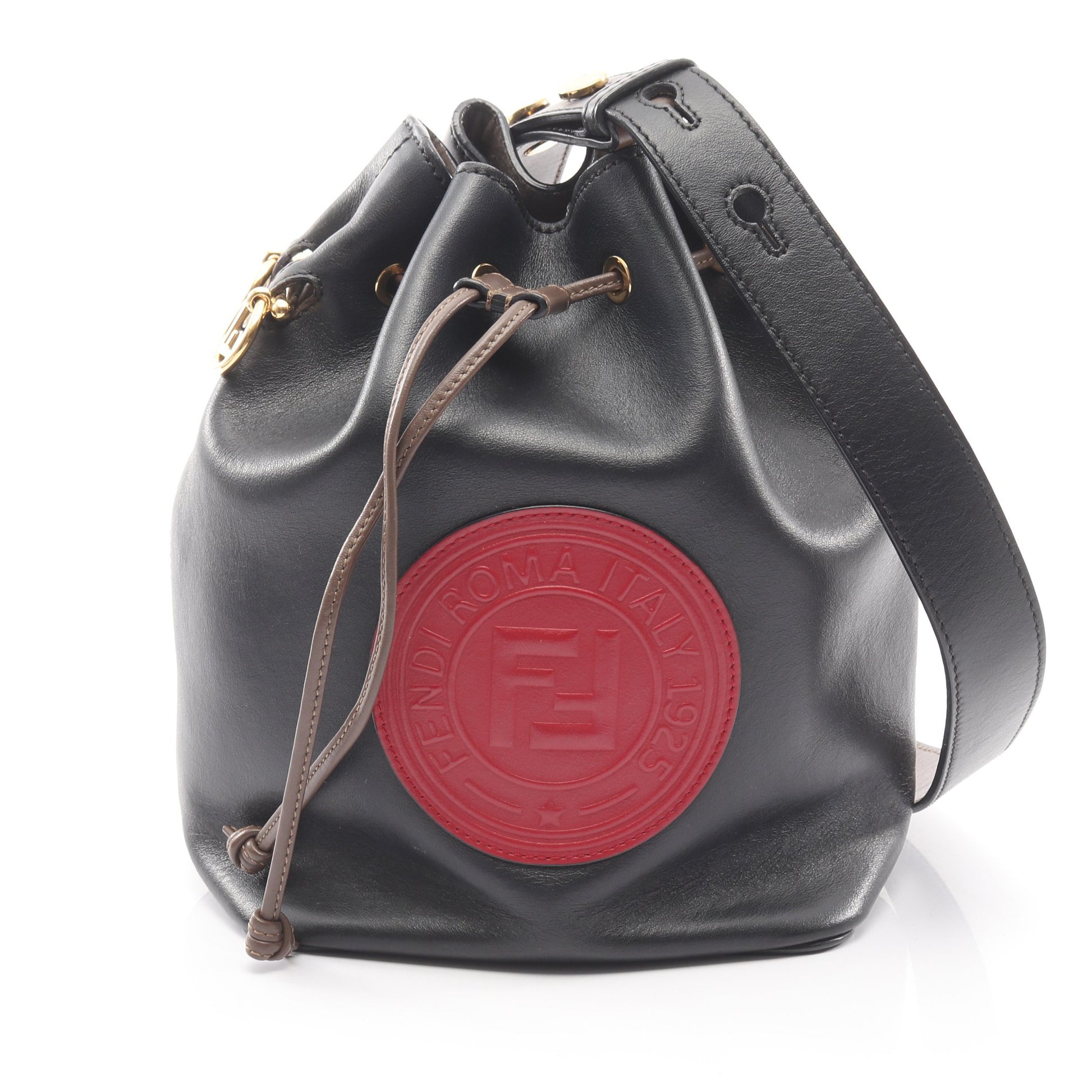 モントレゾール ショルダーバッグ レザー ブラック レッド フェンディ バッグ FENDI
