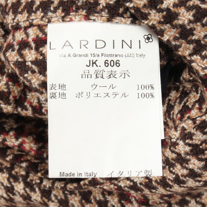 千鳥格子柄 テーラードジャケット ウール ブラウン ベージュ ラルディーニ アウター LARDINI