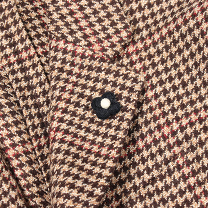 千鳥格子柄 テーラードジャケット ウール ブラウン ベージュ ラルディーニ アウター LARDINI