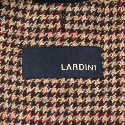 千鳥格子柄 テーラードジャケット ウール ブラウン ベージュ ラルディーニ アウター LARDINI