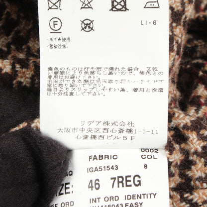 千鳥格子柄 テーラードジャケット ウール ブラウン ベージュ ラルディーニ アウター LARDINI