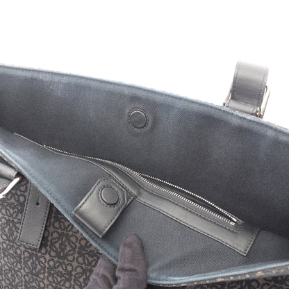 バックルホリゾンタル アナグラム ショルダーバッグ トートバッグ キャンバス レザー ブラック ロエベ バッグ LOEWE