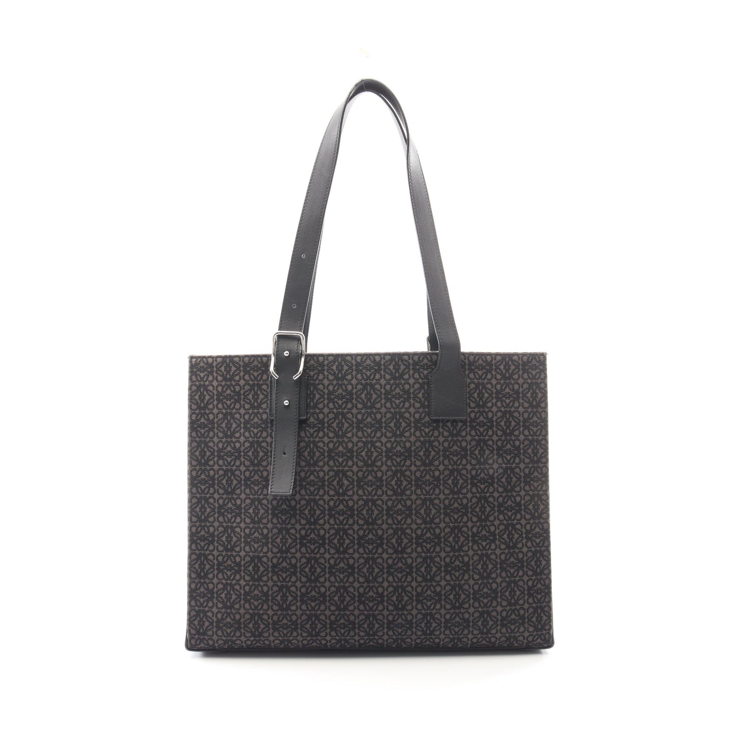 バックルホリゾンタル アナグラム ショルダーバッグ トートバッグ キャンバス レザー ブラック ロエベ バッグ LOEWE
