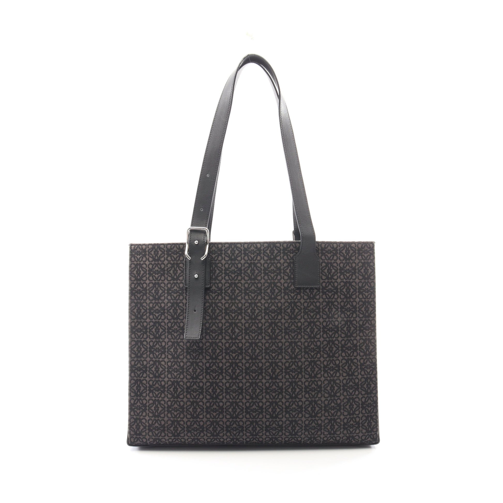 バックルホリゾンタル アナグラム ショルダーバッグ トートバッグ キャンバス レザー ブラック ロエベ バッグ LOEWE