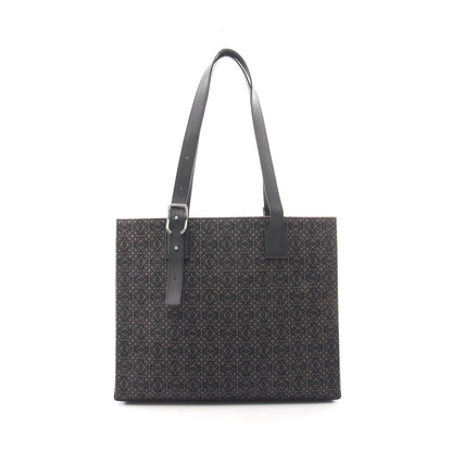 バックルホリゾンタル アナグラム ショルダーバッグ トートバッグ キャンバス レザー ブラック ロエベ バッグ LOEWE