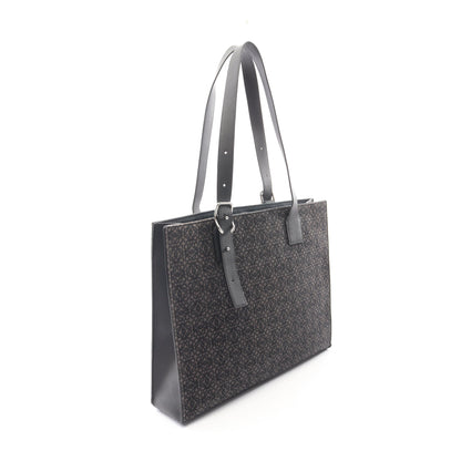 バックルホリゾンタル アナグラム ショルダーバッグ トートバッグ キャンバス レザー ブラック ロエベ バッグ LOEWE