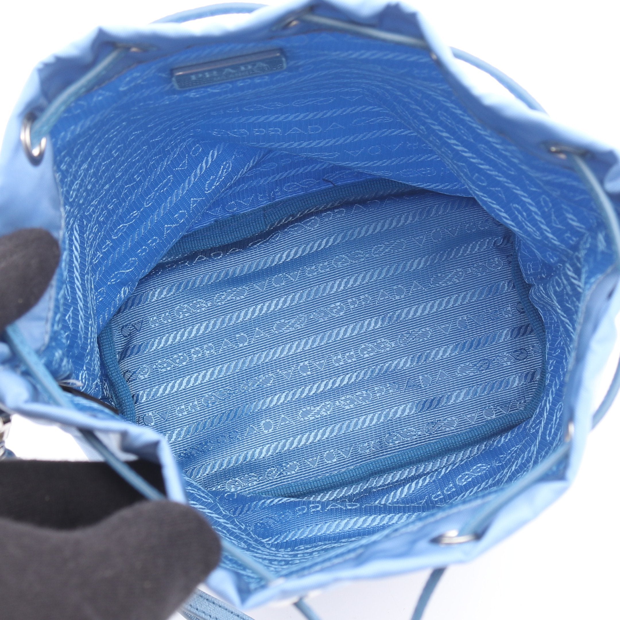 Re-Nylon VELA ポーチ ナイロン サフィアーノレザー ライトブルー