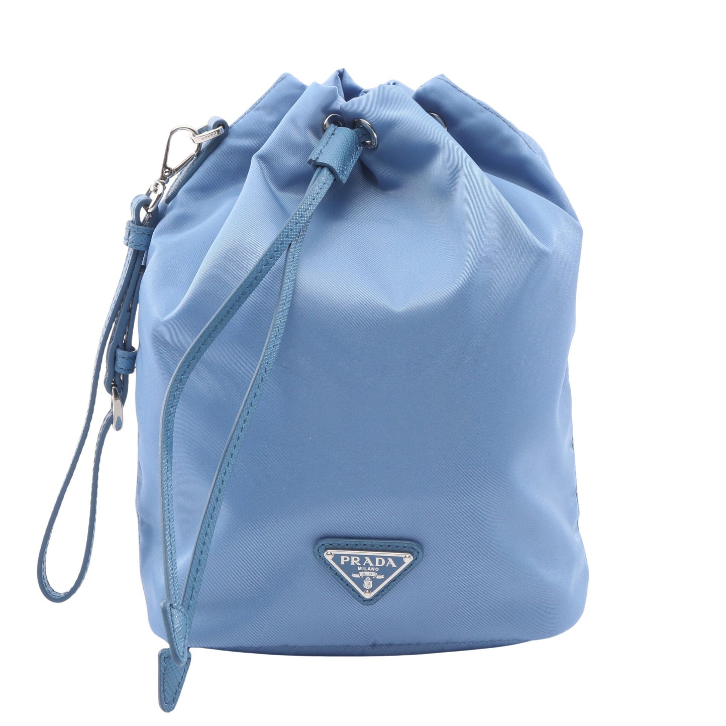 Re-Nylon VELA ポーチ ナイロン サフィアーノレザー ライトブルー プラダ 財布・小物 PRADA
