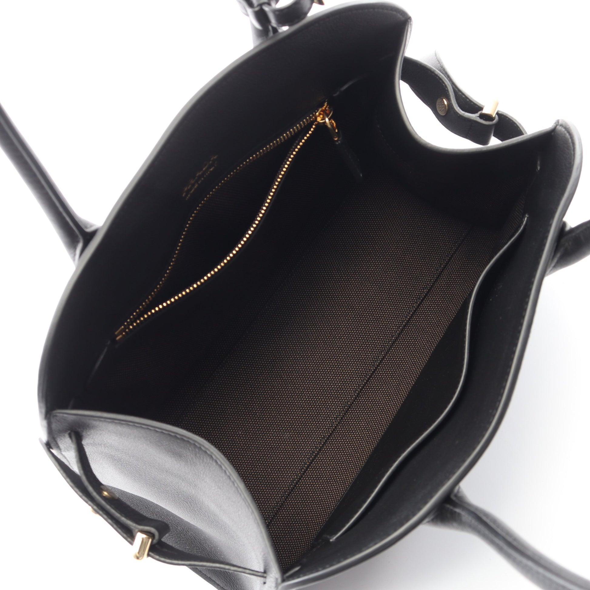 SOFT GLAIN ミディアム ハンドバッグ トートバッグ レザー ブラック プラダ バッグ PRADA