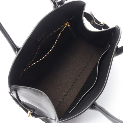 SOFT GLAIN ミディアム ハンドバッグ トートバッグ レザー ブラック プラダ バッグ PRADA