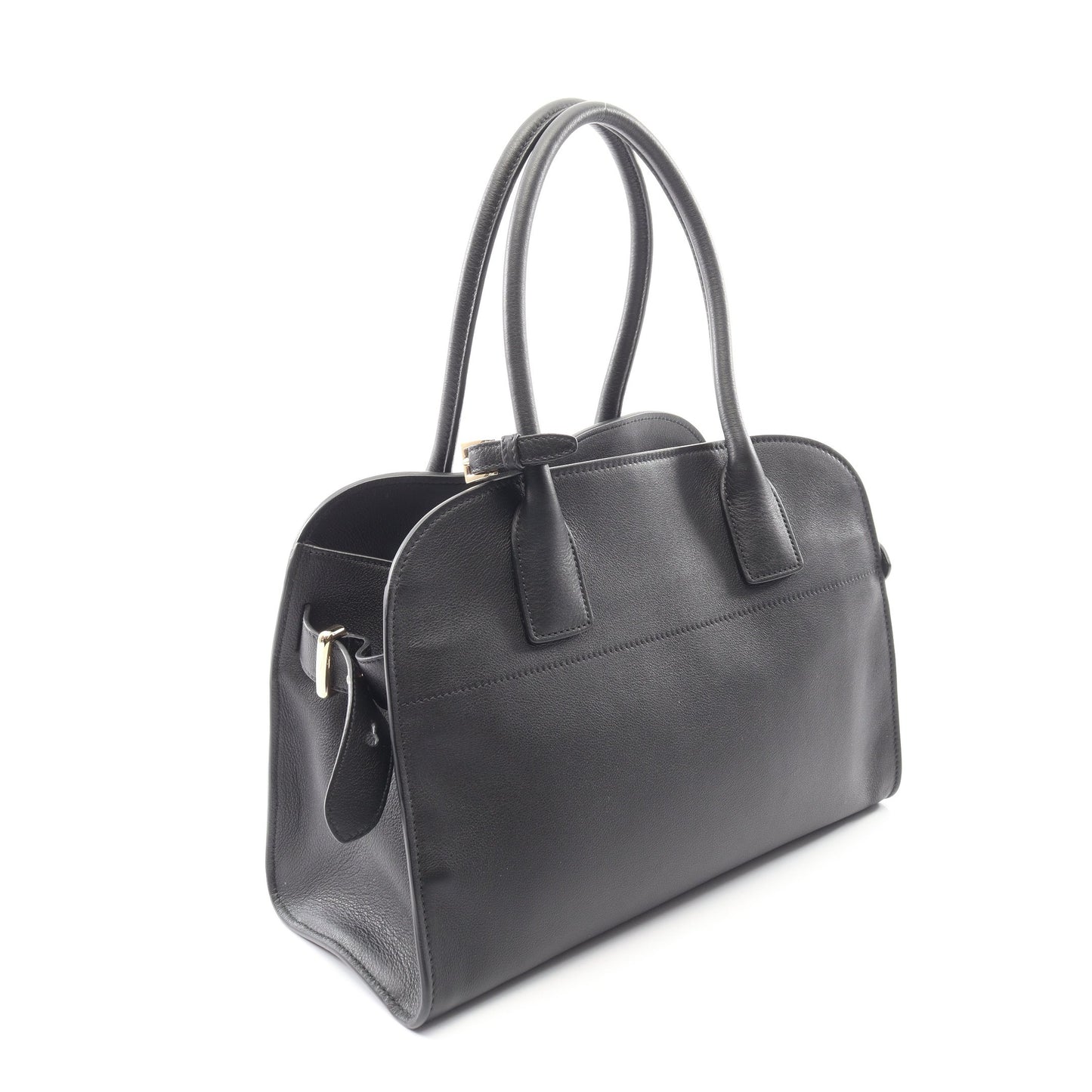SOFT GLAIN ミディアム ハンドバッグ トートバッグ レザー ブラック プラダ バッグ PRADA